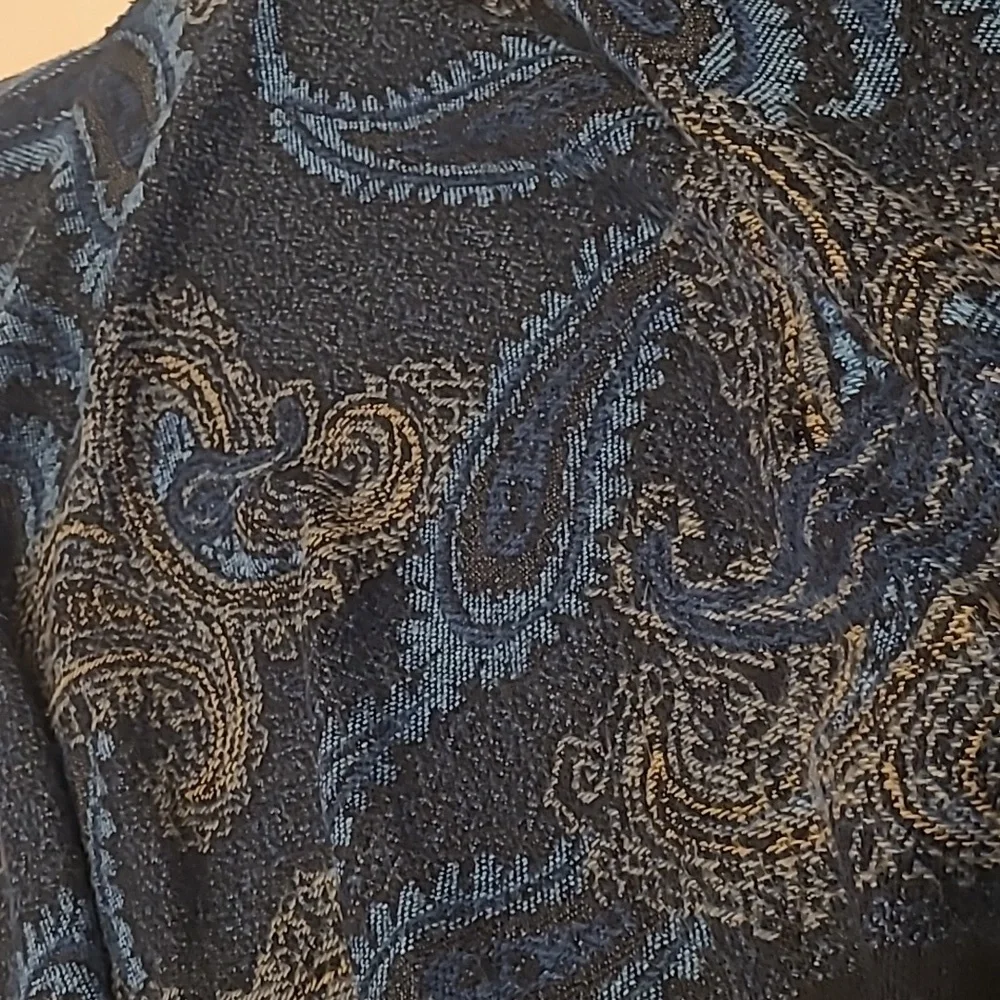 GENTLY WORN Charlie Paige One Size Fits All Paisly Printed Acrylic Fringed Shawl - Picture 10 of 13